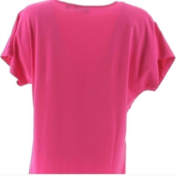 💥Susan Graver Cotton Model Top with texture print XS short sleeve - Picture 2 of 11